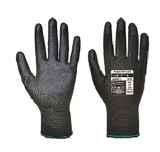 PU Palm Gloves - Black - Vend Ready - L - Q24